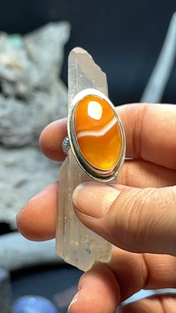 Chevron Carnelian Ring