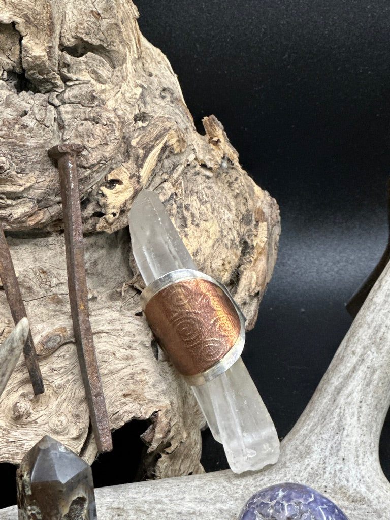 Copper Spiral Saddle Ring