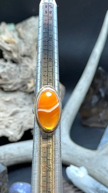 Chevron Carnelian Ring